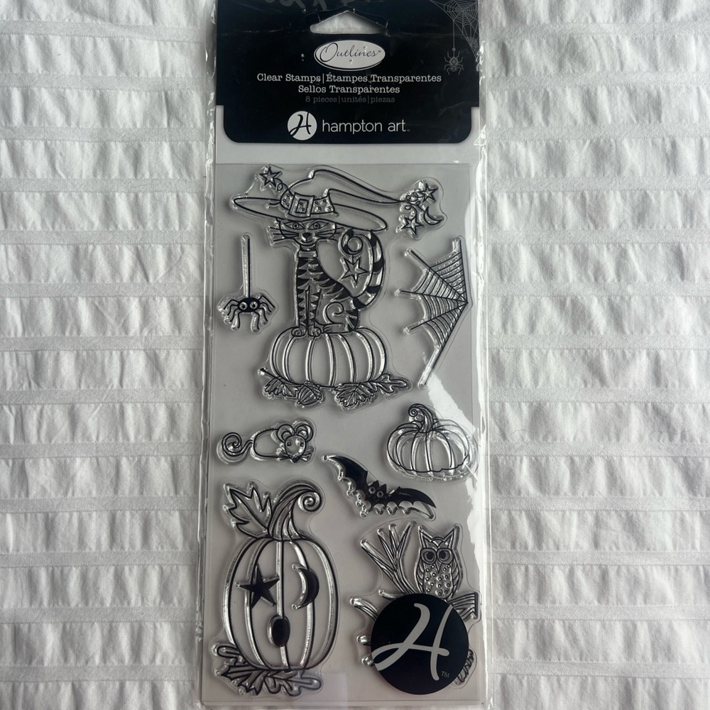 New In Package Hampton Art Halloween Cling Stamp Set